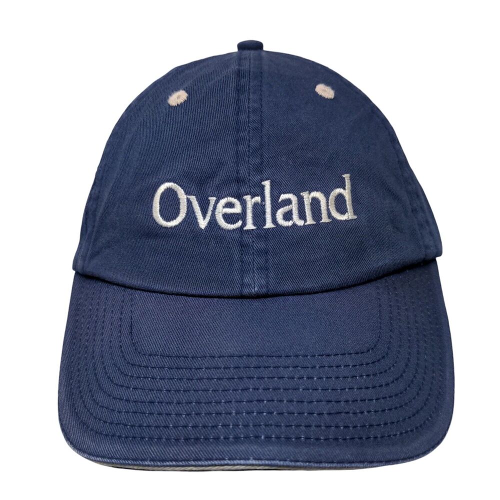 Overland Strapback Hat Blue OSFA Embroidered Adjustable Vent Holes